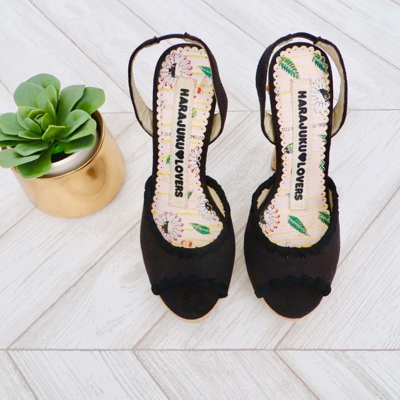 HARAJUKU LOVERS  Espadrilles Slingback Platform - Picture 1 of 5